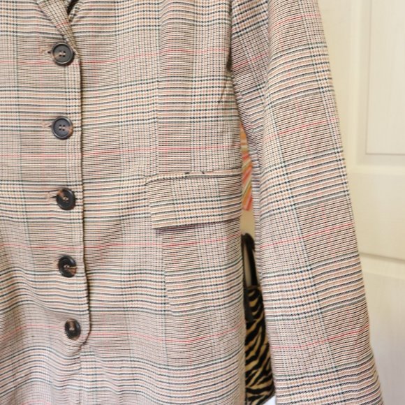 Like new MINI JUMPSUIT - Blazer style plaid Romper XS/S sexy office chic - Picture 4 of 16